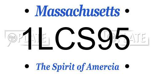 1LCS95 Massachusetts License Plate