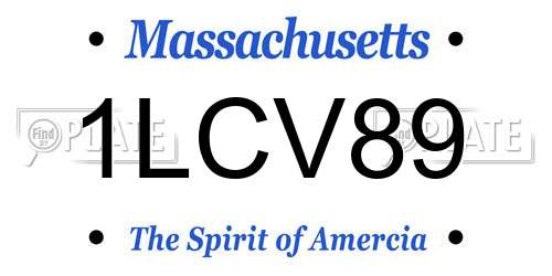1LCV89 Massachusetts License Plate