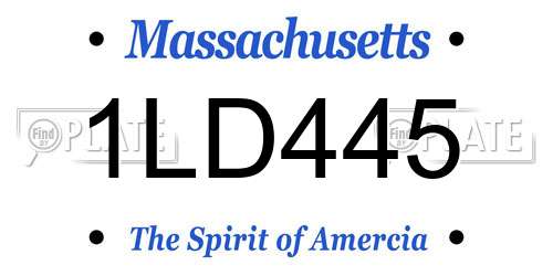1LD445 Massachusetts License Plate