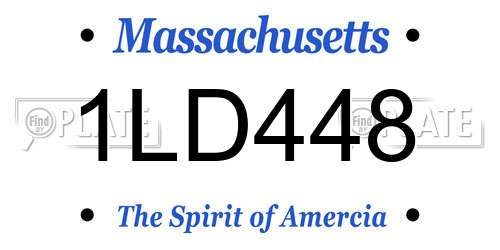 1LD448 Massachusetts License Plate