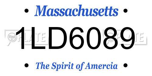 1LD6089 Massachusetts License Plate
