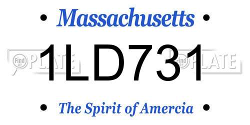 1LD731 Massachusetts License Plate