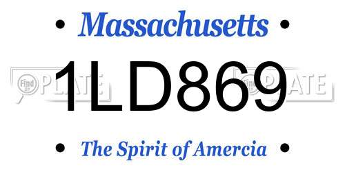 1LD869 Massachusetts License Plate