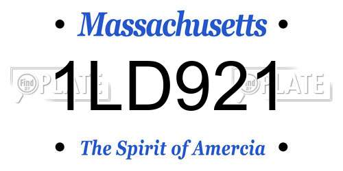 1LD921 Massachusetts License Plate