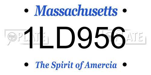 1LD956 Massachusetts License Plate