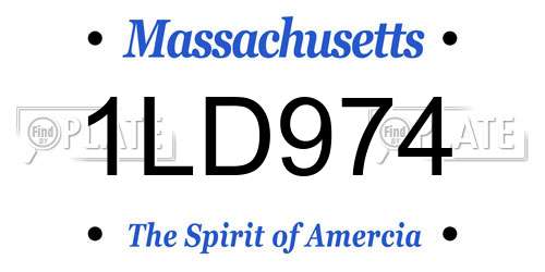 1LD974 Massachusetts License Plate