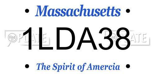 1LDA38 Massachusetts License Plate