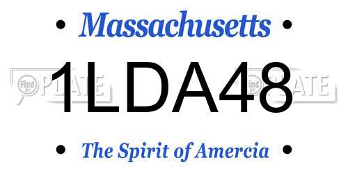 1LDA48 Massachusetts License Plate