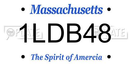 1LDB48 Massachusetts License Plate