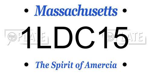 1LDC15 Massachusetts License Plate
