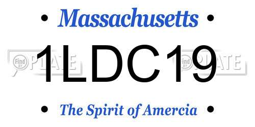 1LDC19 Massachusetts License Plate