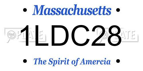 1LDC28 Massachusetts License Plate