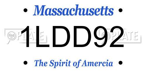 1LDD92 Massachusetts License Plate