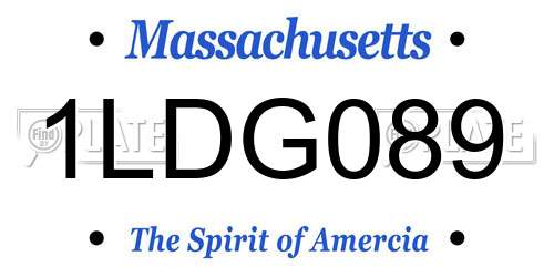 1LDG089 Massachusetts License Plate
