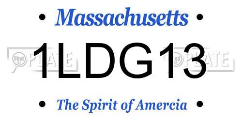 1LDG13 Massachusetts License Plate
