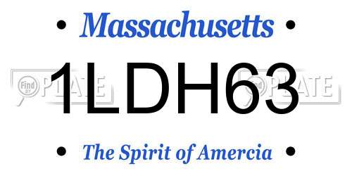 1LDH63 Massachusetts License Plate