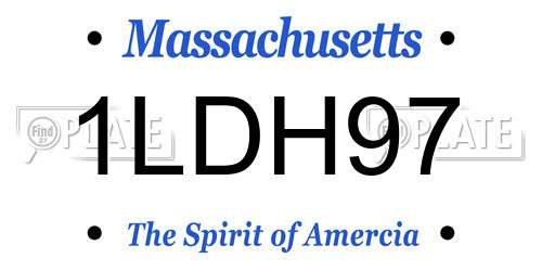 1LDH97 Massachusetts License Plate