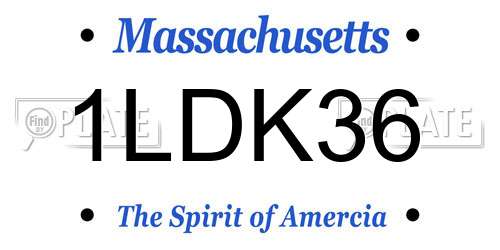 1LDK36 Massachusetts License Plate