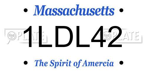 1LDL42 Massachusetts License Plate
