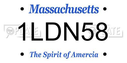 1LDN58 Massachusetts License Plate