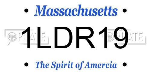 1LDR19 Massachusetts License Plate