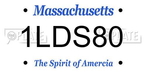 1LDS80 Massachusetts License Plate