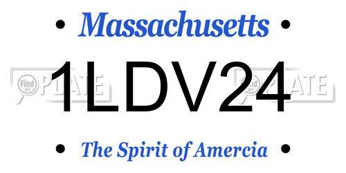1LDV24 Massachusetts License Plate
