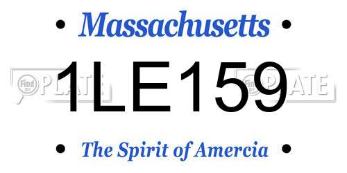 1LE159 Massachusetts License Plate
