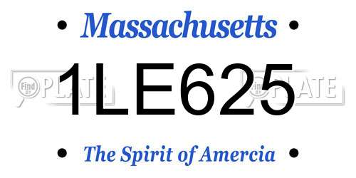 1LE625 Massachusetts License Plate