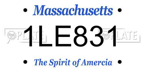 1LE831 Massachusetts License Plate