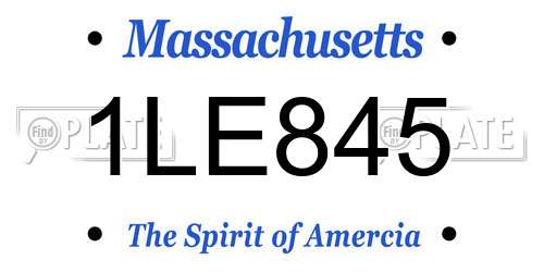 1LE845 Massachusetts License Plate