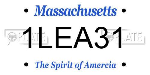 1LEA31 Massachusetts License Plate