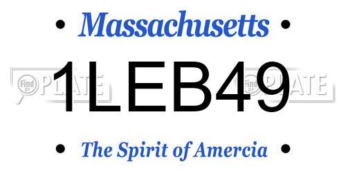 1LEB49 Massachusetts License Plate