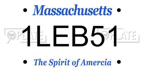 1LEB51 Massachusetts License Plate