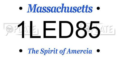 1LED85 Massachusetts License Plate