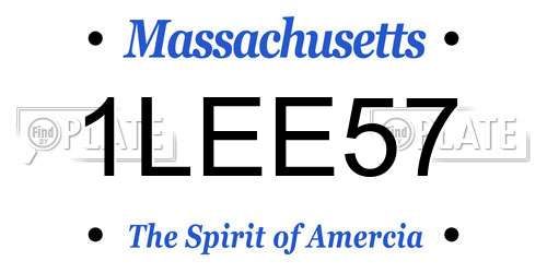 1LEE57 Massachusetts License Plate