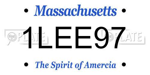 1LEE97 Massachusetts License Plate