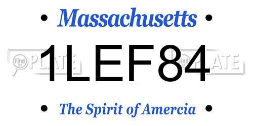 1LEF84 Massachusetts License Plate