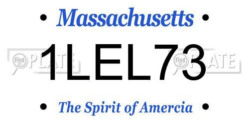 1LEL73 Massachusetts License Plate