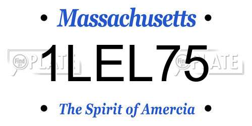 1LEL75 Massachusetts License Plate