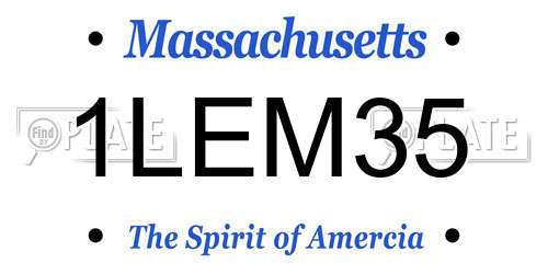 1LEM35 Massachusetts License Plate
