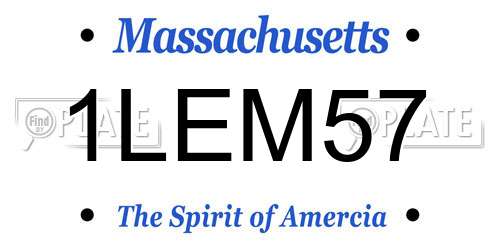 1LEM57 Massachusetts License Plate