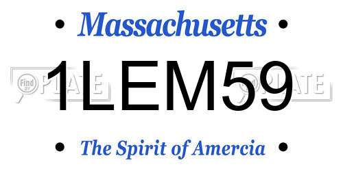 1LEM59 Massachusetts License Plate