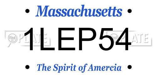 1LEP54 Massachusetts License Plate