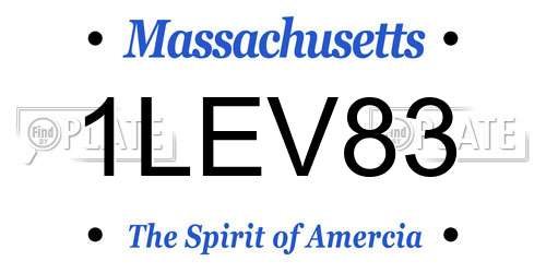 1LEV83 Massachusetts License Plate