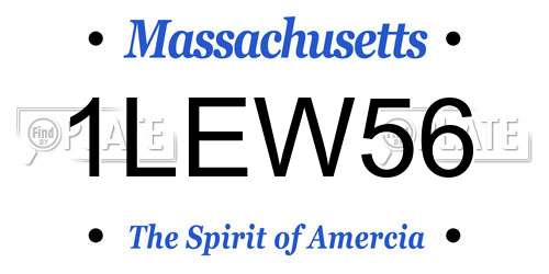 1LEW56 Massachusetts License Plate