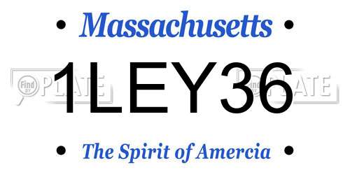 1LEY36 Massachusetts License Plate