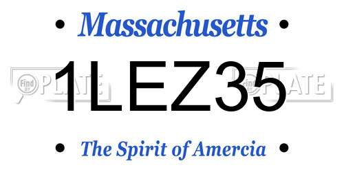 1LEZ35 Massachusetts License Plate