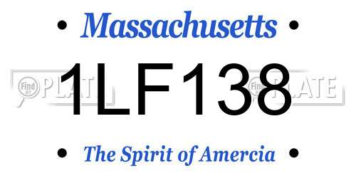 1LF138 Massachusetts License Plate