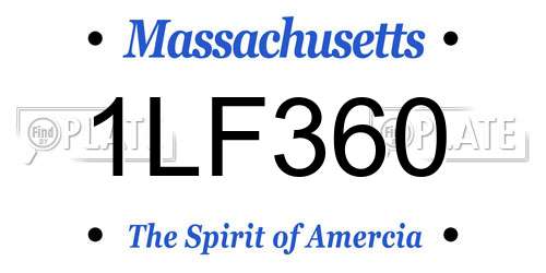 1LF360 Massachusetts License Plate